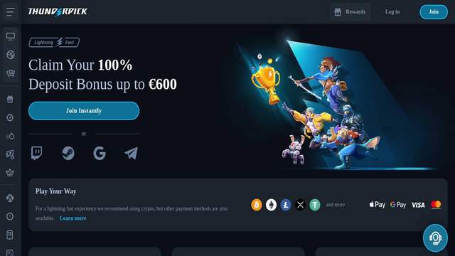 Thunderpick casino screenshot